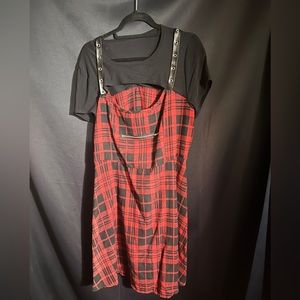 Plaid and Mesh Dress